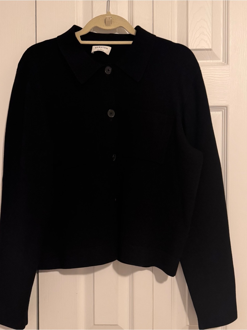 Aritzia Black Collared Button-Up Cardigan